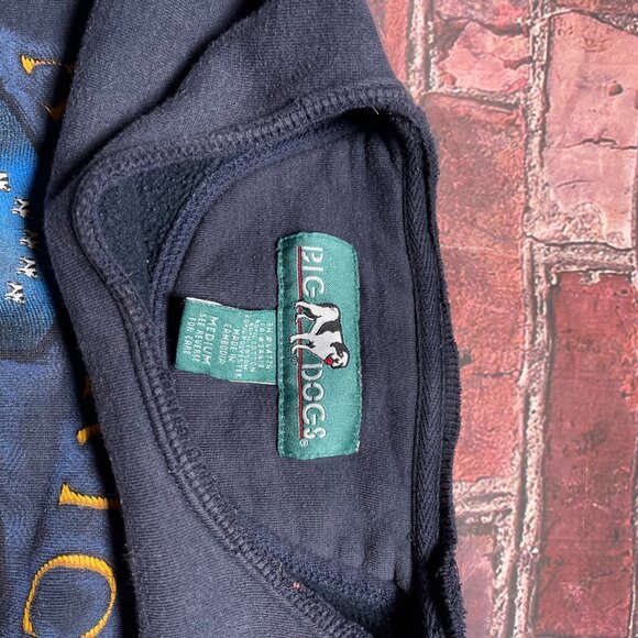 Vintage Y2K 2001 Big Dogs America Crewneck Sweatshirt USA Sz Medium Navy Blue - Picture 3 of 7